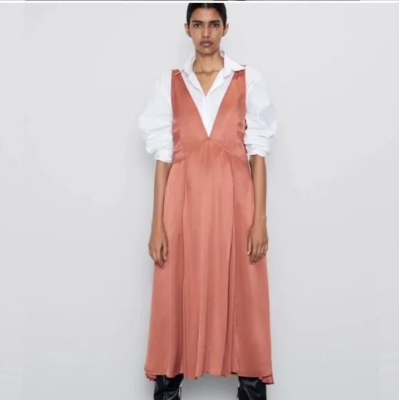 Zara | Dresses | Zara Satin Dusty Pink Midi Slip Dress | Poshmark Zara | Dresses | Zara Satin Dusty Pink Midi Slip Dress | Poshmark